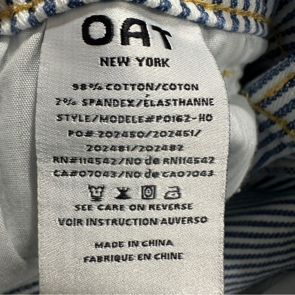 OAT NY pinstripe jeans, size 8/29, blue/white, spring, casual, weekend - Picture 8 of 9